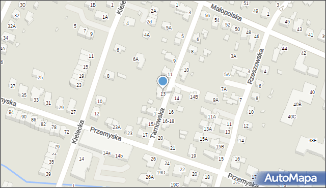 Wrocław, Tarnowska, 13, mapa Wrocławia