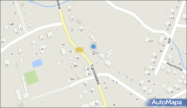 Żabno, Tarnowska, 29, mapa Żabno