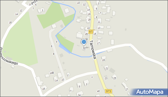 Żabno, Tarnowska, 32, mapa Żabno