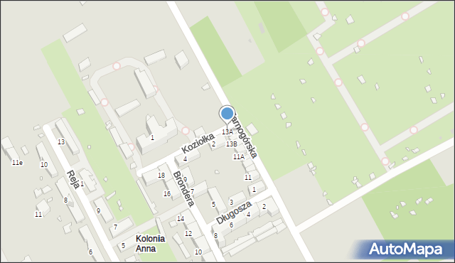 Zabrze, Tarnogórska, 13A, mapa Zabrza