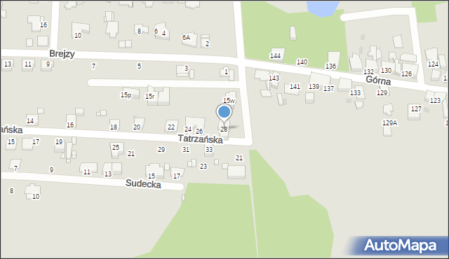Zabrze, Tatrzańska, 28, mapa Zabrza