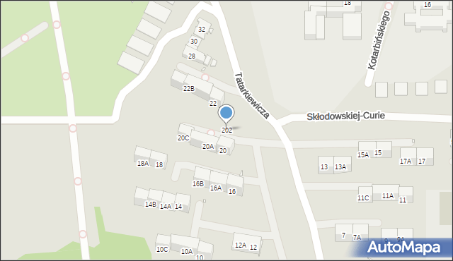 Zabrze, Tatarkiewicza Władysława, prof., 202, mapa Zabrza