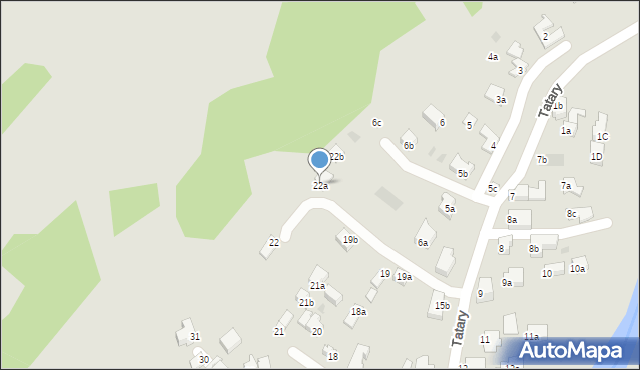 Zakopane, Tatary, 22a, mapa Zakopanego
