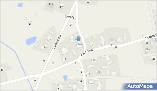 Żdżary, Tarnowska, 17, mapa Żdżary