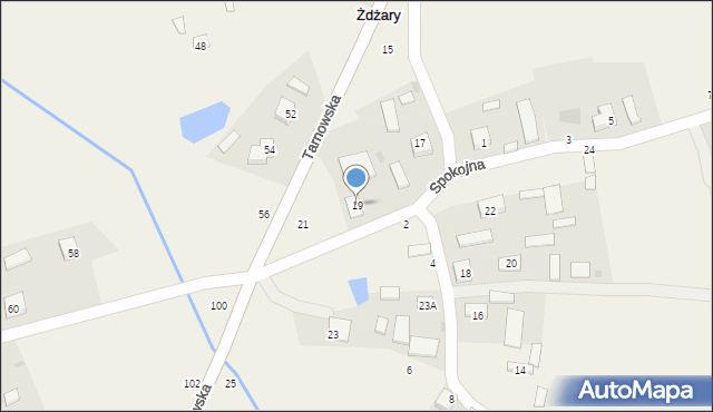 Żdżary, Tarnowska, 19, mapa Żdżary