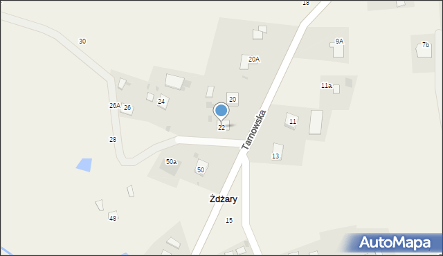 Żdżary, Tarnowska, 22, mapa Żdżary