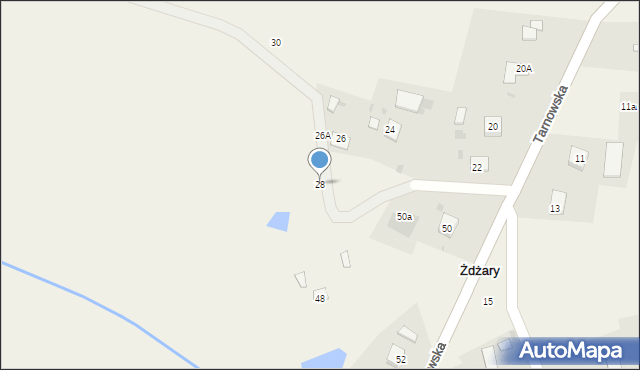 Żdżary, Tarnowska, 28, mapa Żdżary