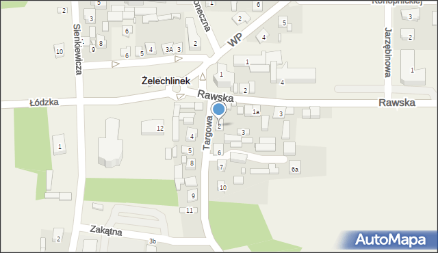 Żelechlinek, Targowa, 2, mapa Żelechlinek