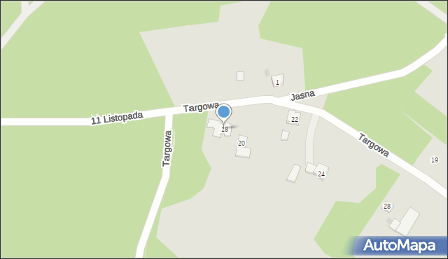 Żory, Targowa, 18, mapa Żor