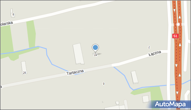 Żywiec, Tartaczna, 14, mapa Żywiec