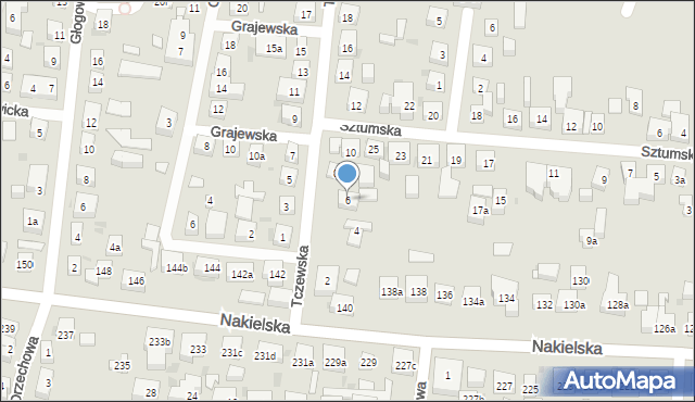 Bydgoszcz, Tczewska, 6, mapa Bydgoszczy