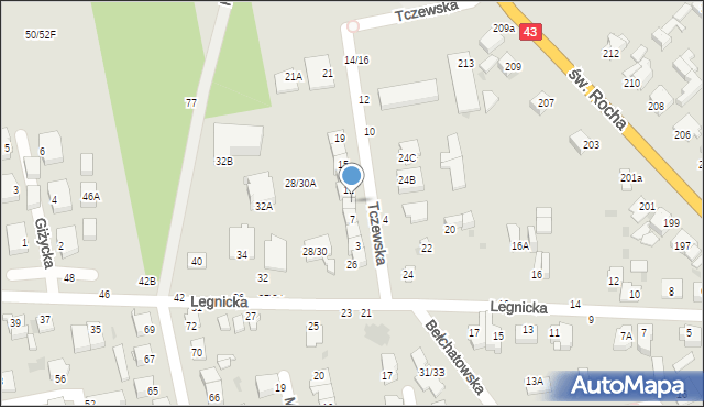 Częstochowa, Tczewska, 9, mapa Częstochowy