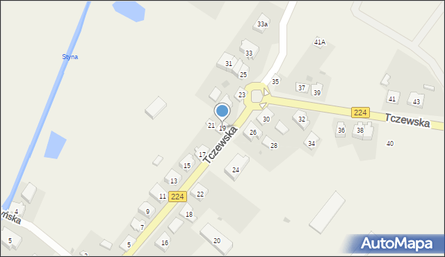 Godziszewo, Tczewska, 19, mapa Godziszewo