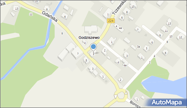 Godziszewo, Tczewska, 2, mapa Godziszewo
