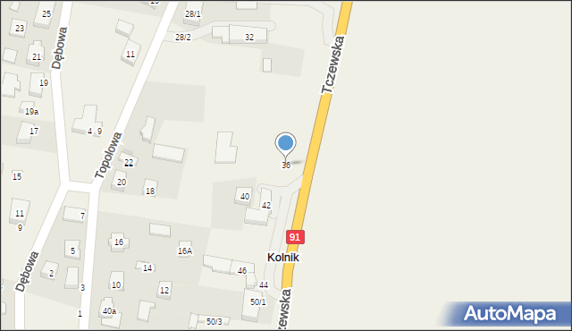 Kolnik, Tczewska, 36, mapa Kolnik