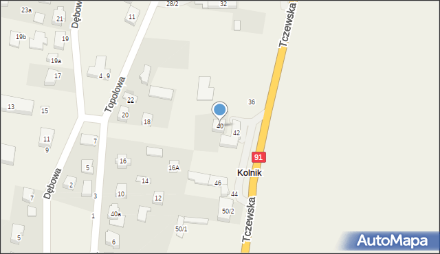 Kolnik, Tczewska, 40, mapa Kolnik