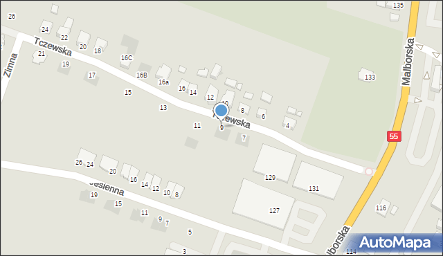 Kwidzyn, Tczewska, 9, mapa Kwidzyn