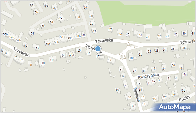 Szczecin, Tczewska, 17, mapa Szczecina