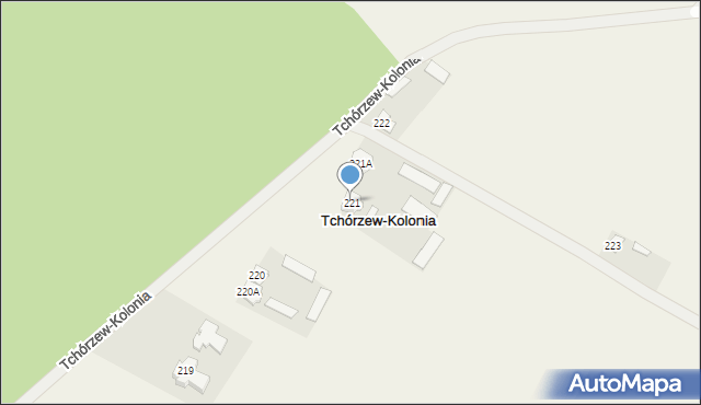 Tchórzew, Tchórzew, 221, mapa Tchórzew