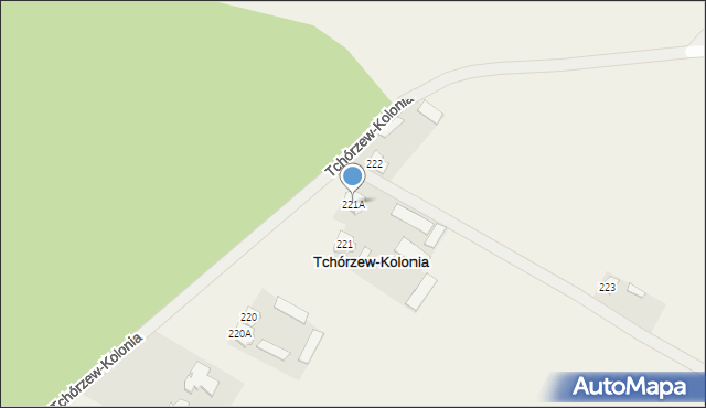 Tchórzew, Tchórzew, 221A, mapa Tchórzew