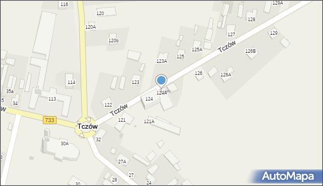 Tczów, Tczów, 124A, mapa Tczów