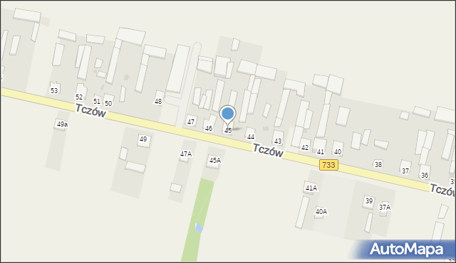 Tczów, Tczów, 45, mapa Tczów