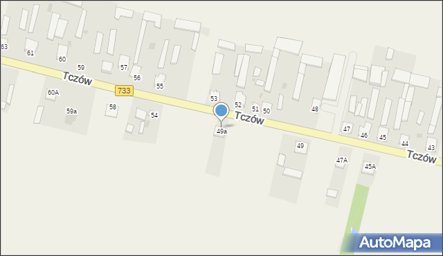 Tczów, Tczów, 53a, mapa Tczów