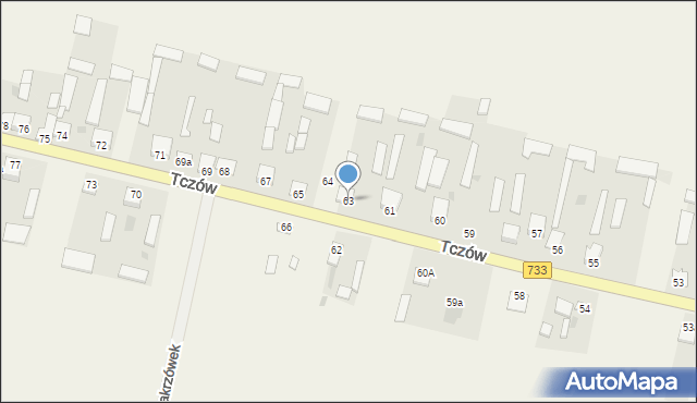 Tczów, Tczów, 63, mapa Tczów