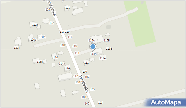 Biała Podlaska, Terebelska, 113A, mapa Białej Podlaskiej