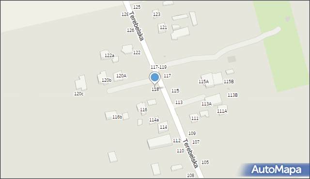 Biała Podlaska, Terebelska, 118, mapa Białej Podlaskiej