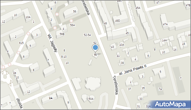 Biała Podlaska, Terebelska, 50, mapa Białej Podlaskiej