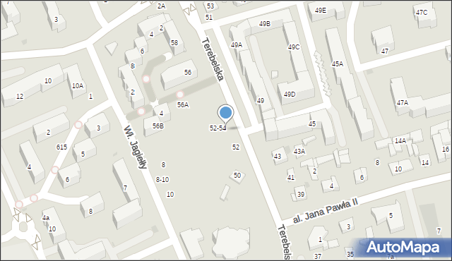 Biała Podlaska, Terebelska, 54, mapa Białej Podlaskiej