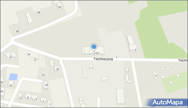 Białystok, Techniczna, 1, mapa Białegostoku