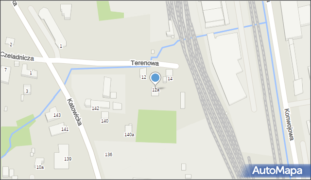 Bielsko-Biała, Terenowa, 12a, mapa Bielsko-Białej