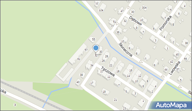 Brzeg, Tęczowa, 32, mapa Brzeg