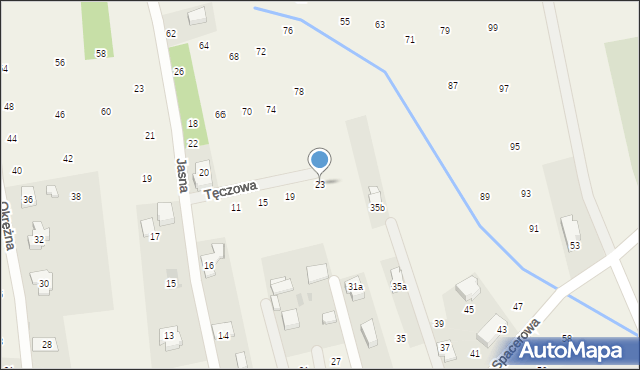 Brzozówka, Tęczowa, 23, mapa Brzozówka