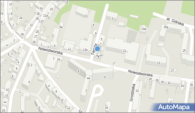 Bydgoszcz, Terasy, 7a, mapa Bydgoszczy