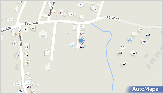 Bytom, Tęczowa, 12c, mapa Bytomia