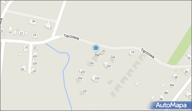 Bytom, Tęczowa, 20a, mapa Bytomia