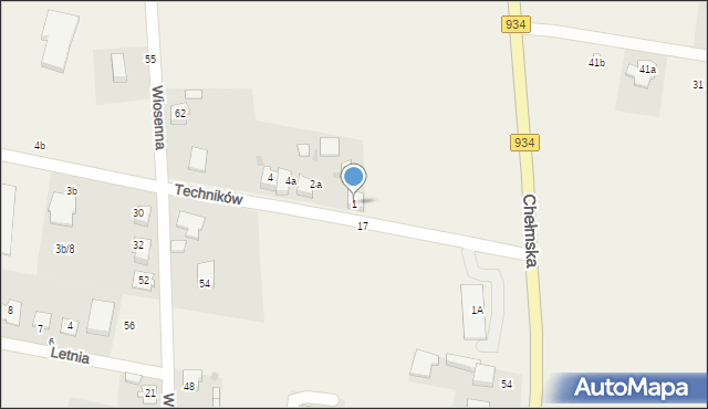 Chełm Śląski, Techników, 1, mapa Chełm Śląski