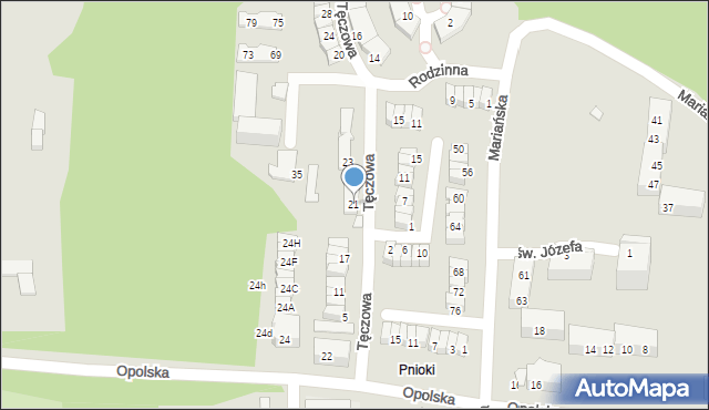 Chorzów, Tęczowa, 21, mapa Chorzów