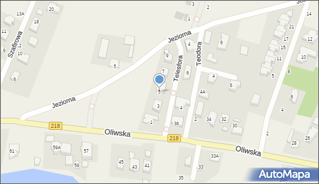 Chwaszczyno, Telesfora, 5, mapa Chwaszczyno