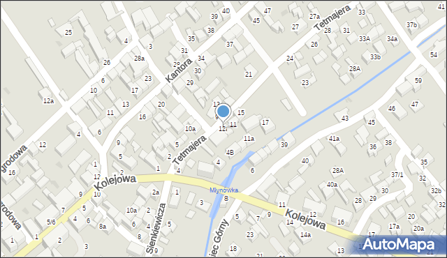 Czarny Dunajec, Tetmajera, 12a, mapa Czarny Dunajec
