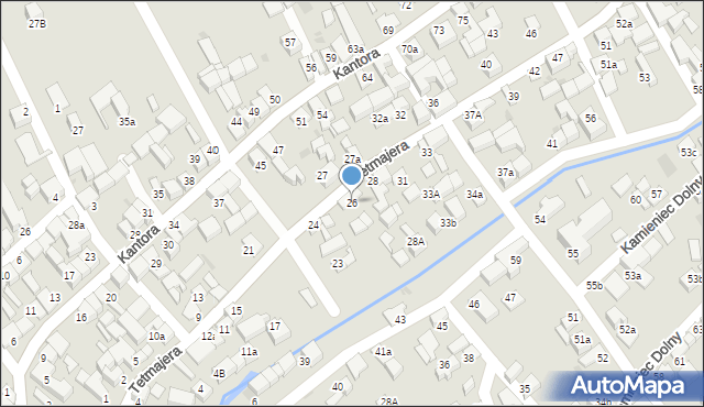 Czarny Dunajec, Tetmajera, 26, mapa Czarny Dunajec