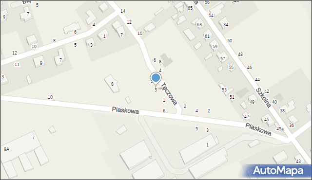 Dąbrowa, Tęczowa, 3, mapa Dąbrowa