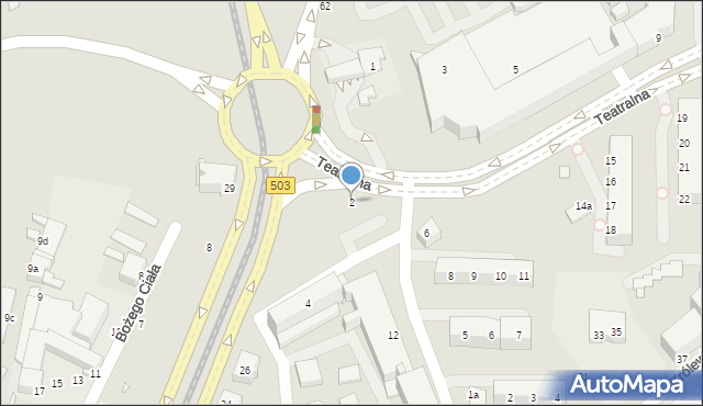 Elbląg, Teatralna, 2, mapa Elbląga