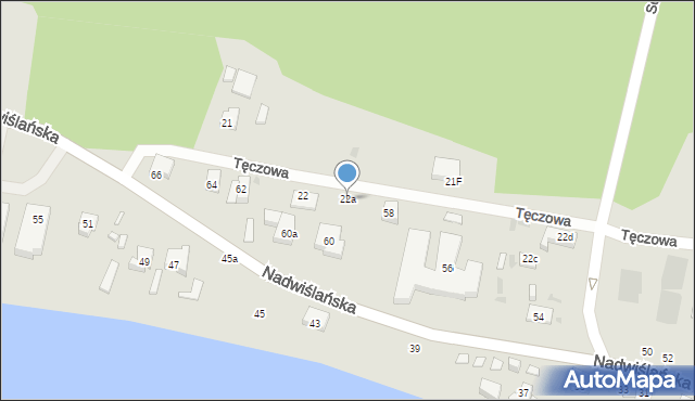 Gdańsk, Tęczowa, 22a, mapa Gdańska