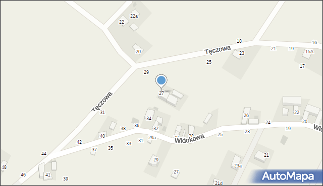 Gęsiniec, Tęczowa, 27, mapa Gęsiniec