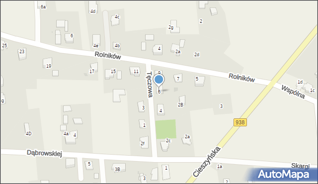 Golasowice, Tęczowa, 6, mapa Golasowice