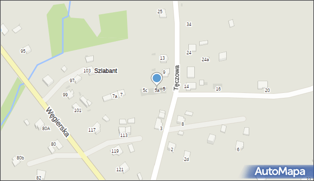 Gorlice, Tęczowa, 5a, mapa Gorlic